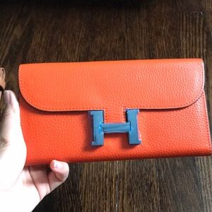 Orange wallet new 8 inches